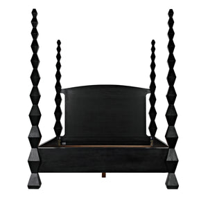 Brancusi Bed, Eastern King, Hand Rubbed Black