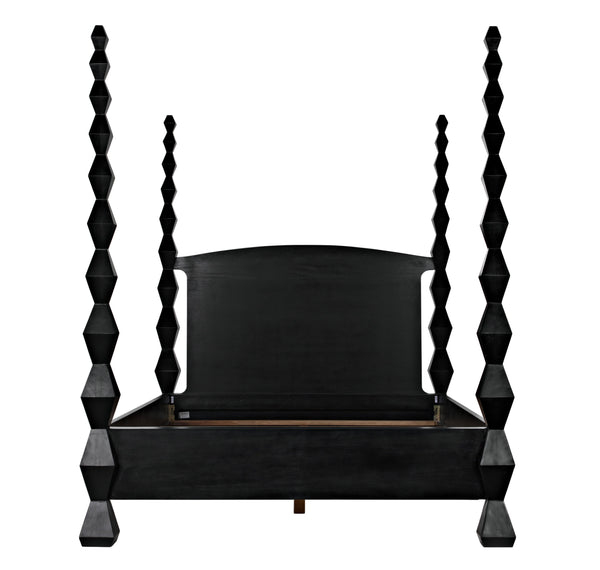 Brancusi Bed, Eastern King, Hand Rubbed Black
