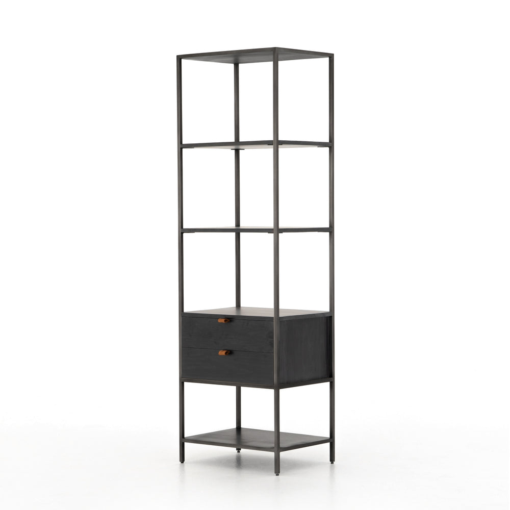 Trey Bookshelf in Black Wash Poplar