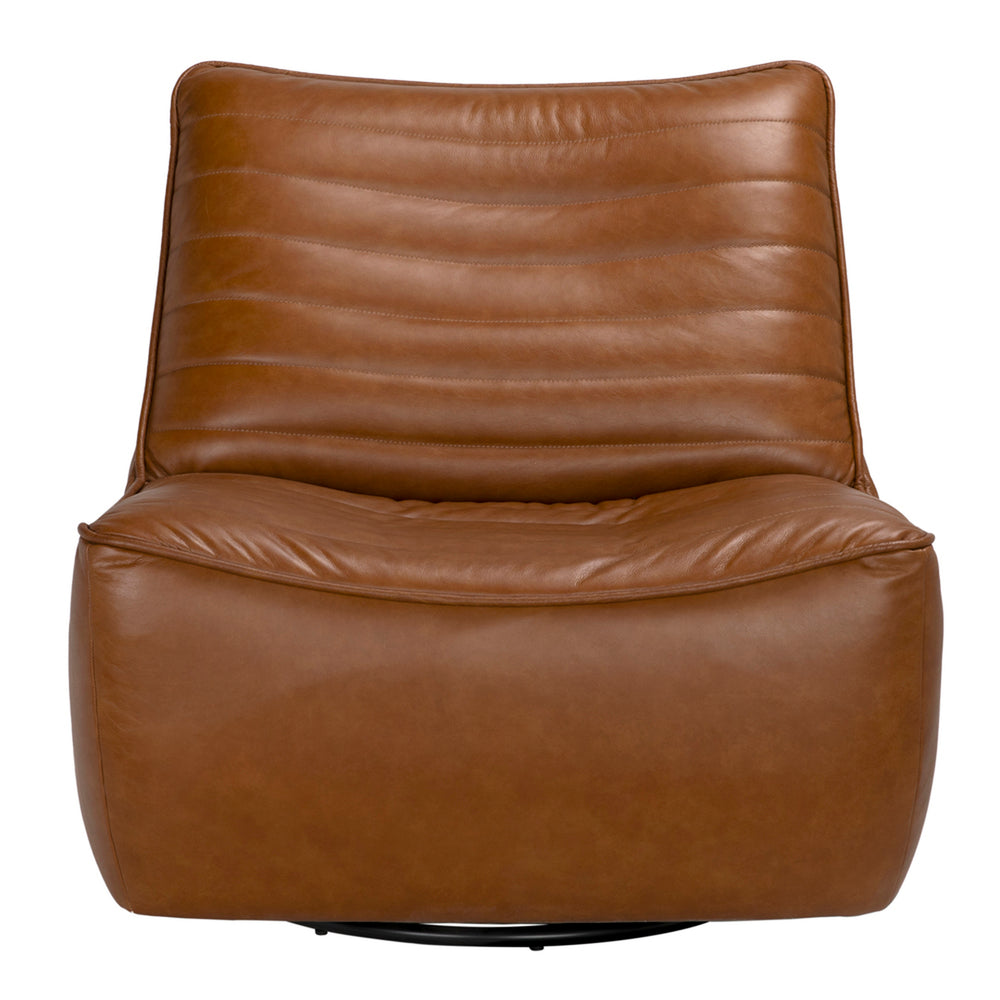 Mcclain Swivel Single Sofa, Roche Tan Leather