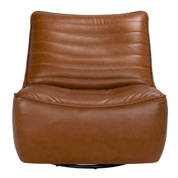 Mcclain Swivel Single Sofa, Roche Tan Leather