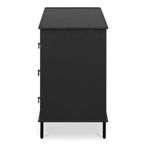 Reagan 6 Drawer Dresser Black with Metal Handles
