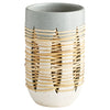 Large Cresent Vase in Grey and Ivory