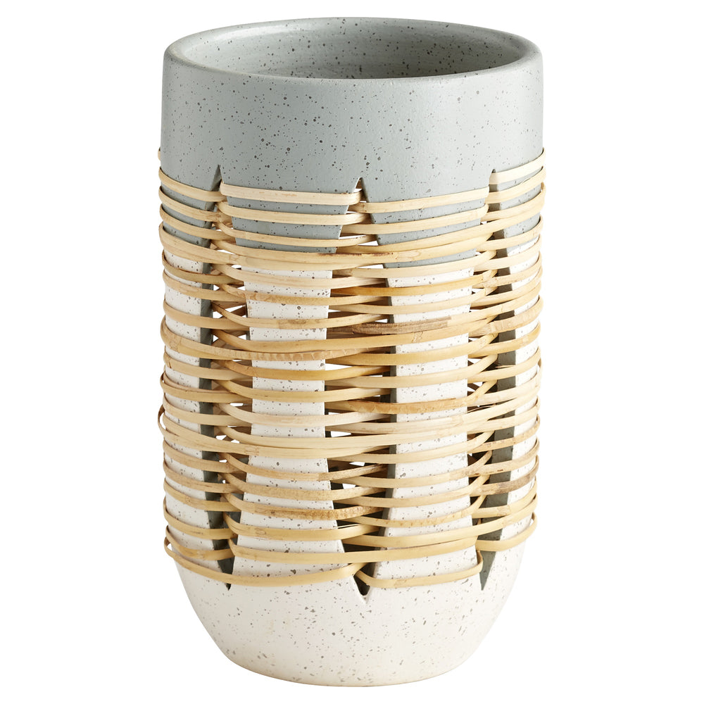 Large Cresent Vase in Grey and Ivory