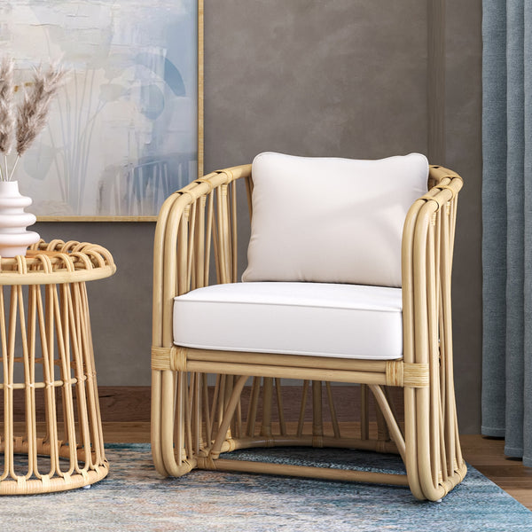 Shanaya Rattan Accent Arm Chair, Natural