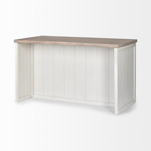 Fairview II White and Brown Two-Tone Stain Solid Wood Kitchen Island