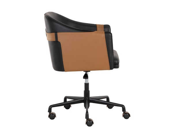 CARTER OFFICE CHAIR - NAPA BLACK / NAPA COGNAC