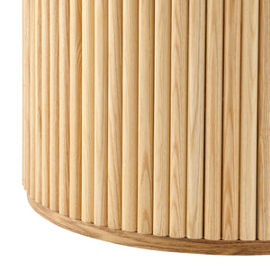 Ingrid Ceramic Top 21.5" Round Side Table, Marble/Natural