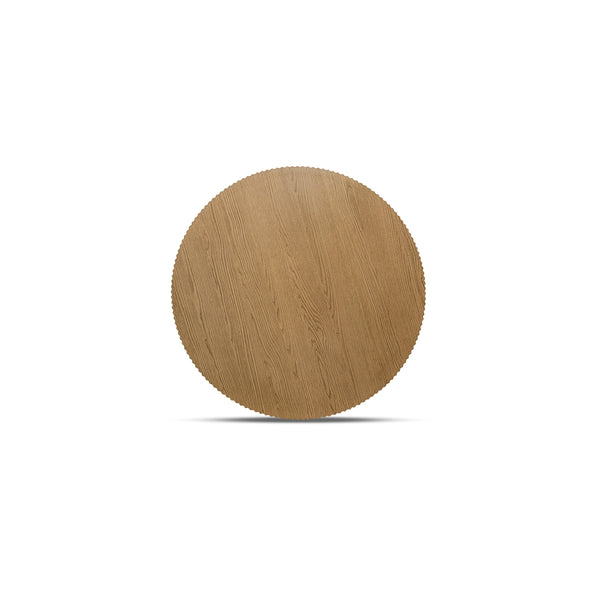 Leigh Brown Coffee Table with Scalloped Edge