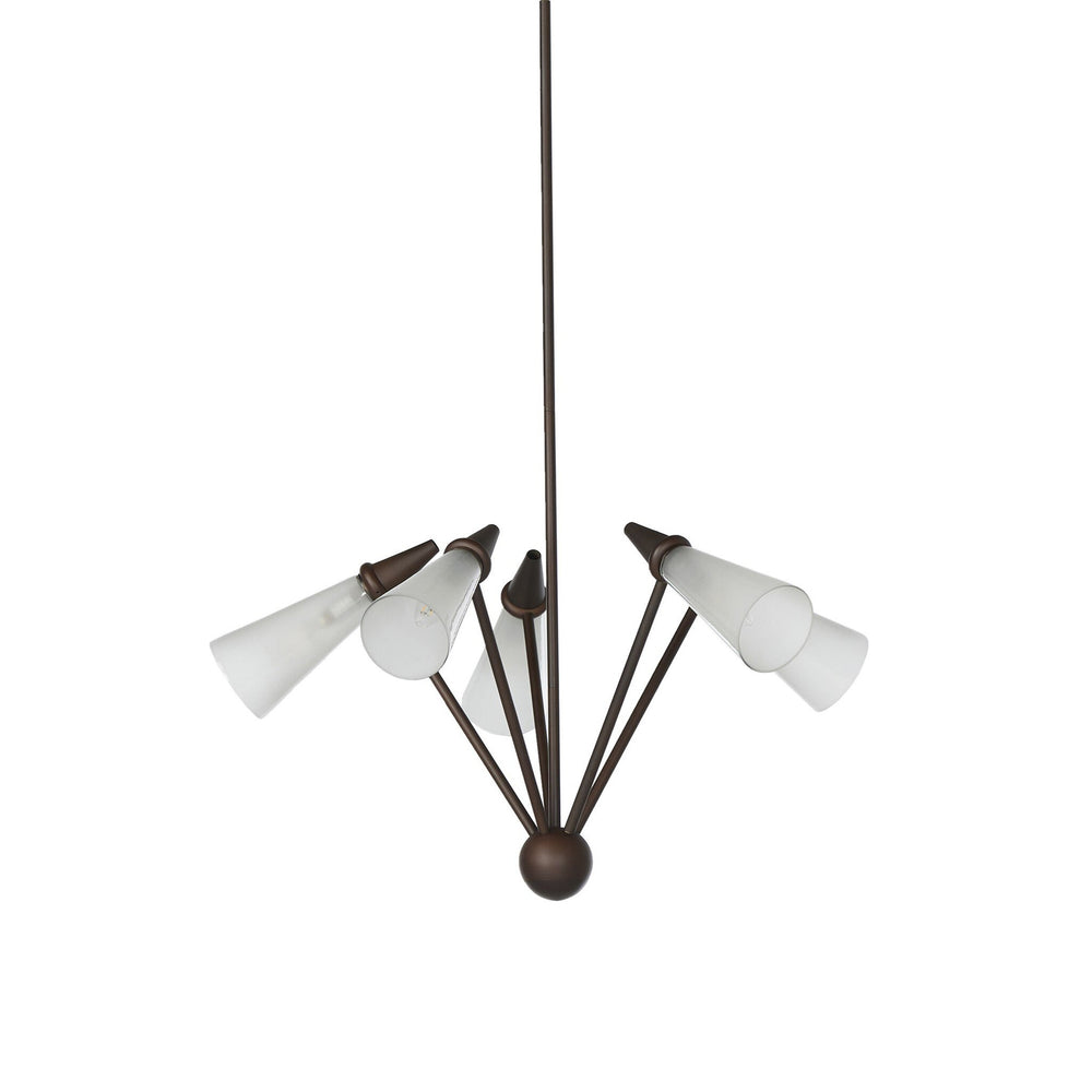 Ludwig Chandelier In Rust-Frosted Glass-Black Cord