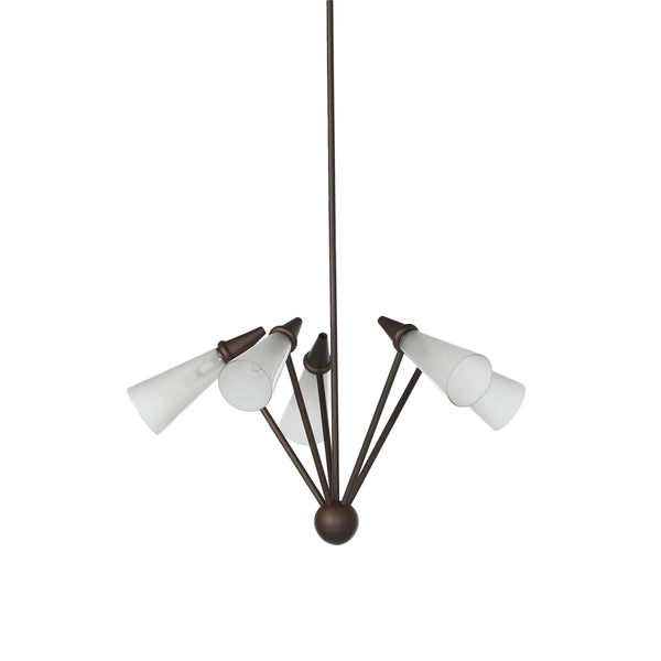 Ludwig Chandelier In Rust-Frosted Glass-Black Cord