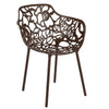 ORO ALUMINUM CHAIR (WITH ARMS) - BROWN
