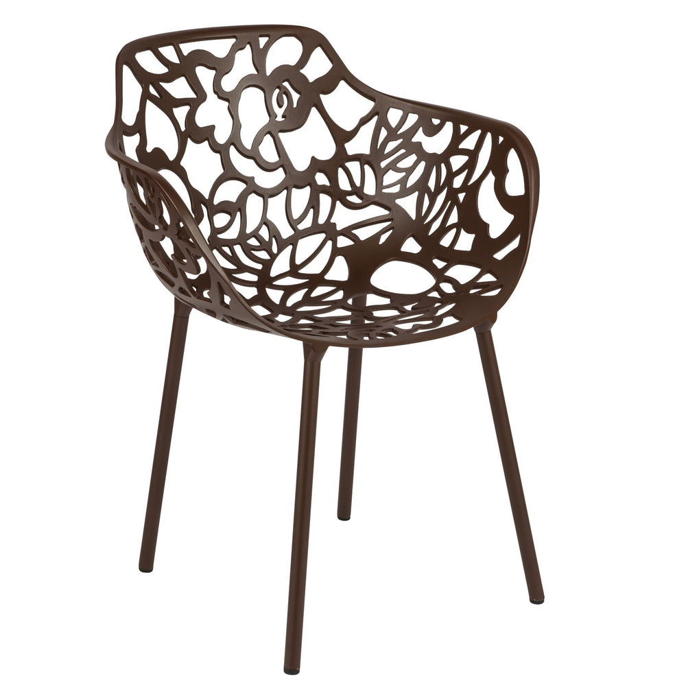 ORO ALUMINUM CHAIR (WITH ARMS) - BROWN
