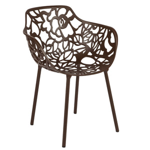 ORO ALUMINUM CHAIR (WITH ARMS) - BROWN