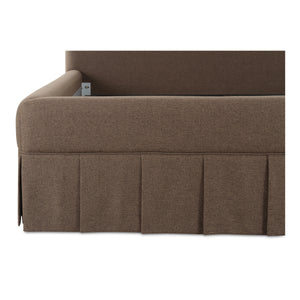 Moe's Maren Queen Bed with Pleated Base in Brown