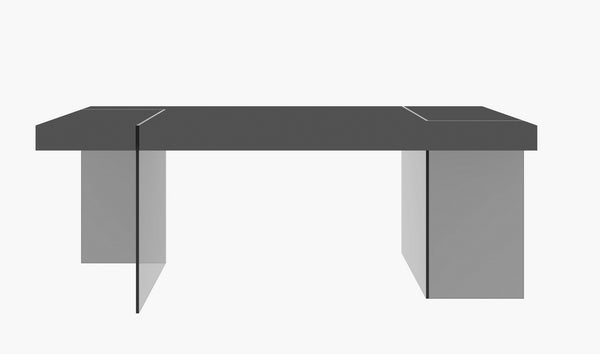 Reese Modern Dining Table in Grey High Gloss