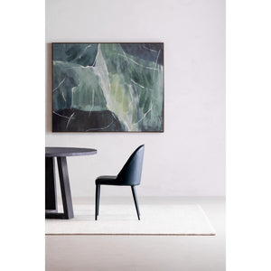 Moe's Burton Dining Chair Set of 2 in Dark Teal Vegan Leather