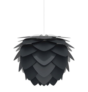 Aluvia Medium Plug-In Pendant in Anthracite with White Cord