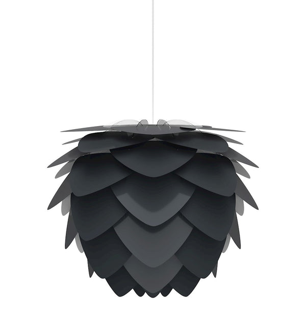 Aluvia Medium Plug-In Pendant in Anthracite with White Cord