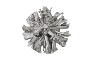 Root Small Silver Dining Table Base, With Glass