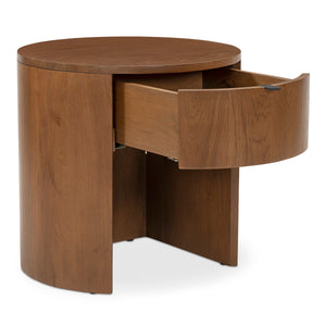 Theo One Drawer Nightstand in Brown Oak