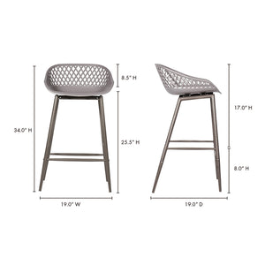 Piazza Outdoor Counter Stool Grey - Set of 2
