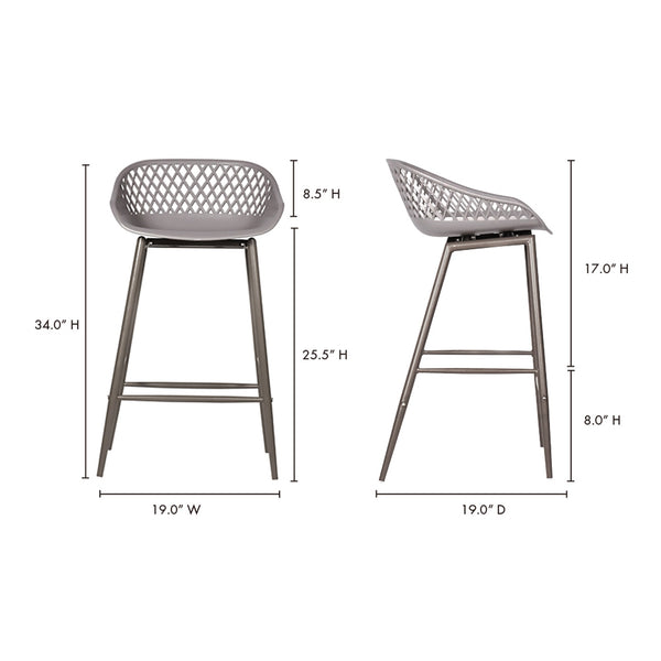 Piazza Outdoor Counter Stool Grey - Set of 2