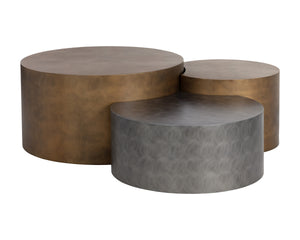 NEO COFFEE TABLES (SET OF 3) - ANTIQUE BRASS