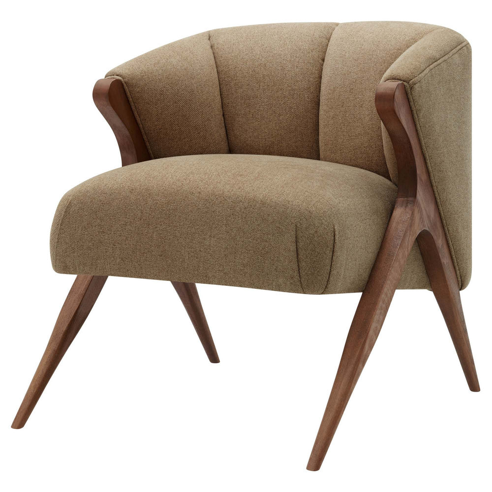 Florence Fabric Accent Chair Brown Legs In Havana Cream