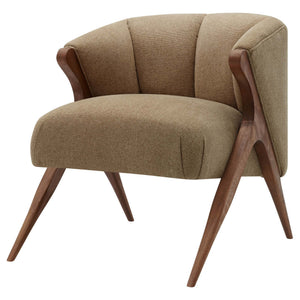 Florence Fabric Accent Chair Brown Legs In Havana Cream
