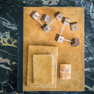 Leather Embossed Mini Notebook, set/9