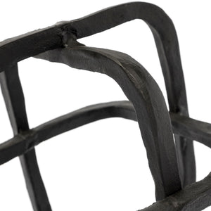 Willem I 9L x 9W Black Metal Open Cube Decor Object