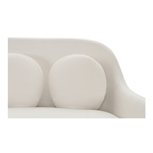 Moe's Rialto Sofa in White with Mid-Century Design