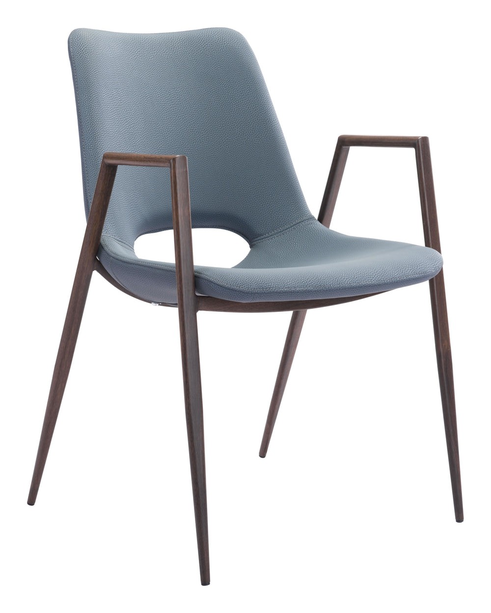 Desi Dining Chair (Set of 2) Blue & Walnut