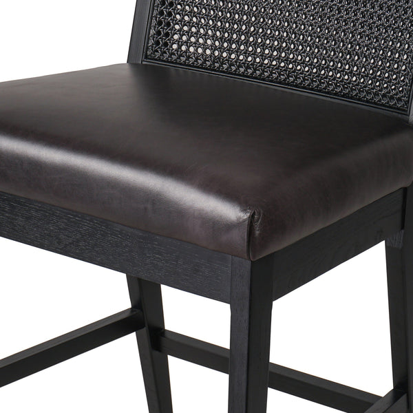 Antonia Cane Armless Bar + Counter Stool In Sonoma Black-Brushed Ebony-Brushed Ebony Cane-Counter