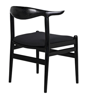 Boone Sungkai/Mindi Chair in Charcoal Black with Black Cotton Fabric