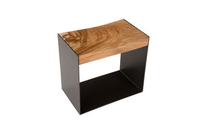 Iron Frame Stool, Chamcha Wood, Natural