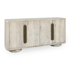 Tiber Solid Wood 4Dr Buffet in Cream Washed Finish