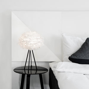 Eos 20" H Table Lamp in White with Black Base