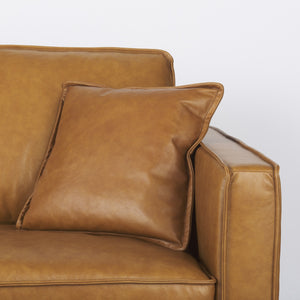 D'Arcy 111"L x 70"D x 33"H Tan Leather Left Chaise Sectional