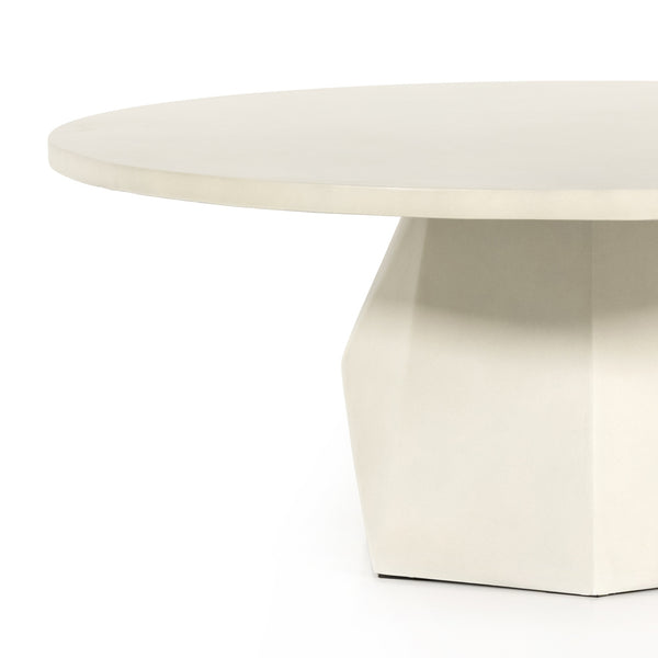 Bowman Outdoor Coffee Table In White Concrete