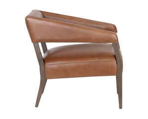 CARLYLE LOUNGE CHAIR - SHALIMAR TOBACCO LEATHER