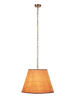 Scalloped 1-Light Pendant, Raffia