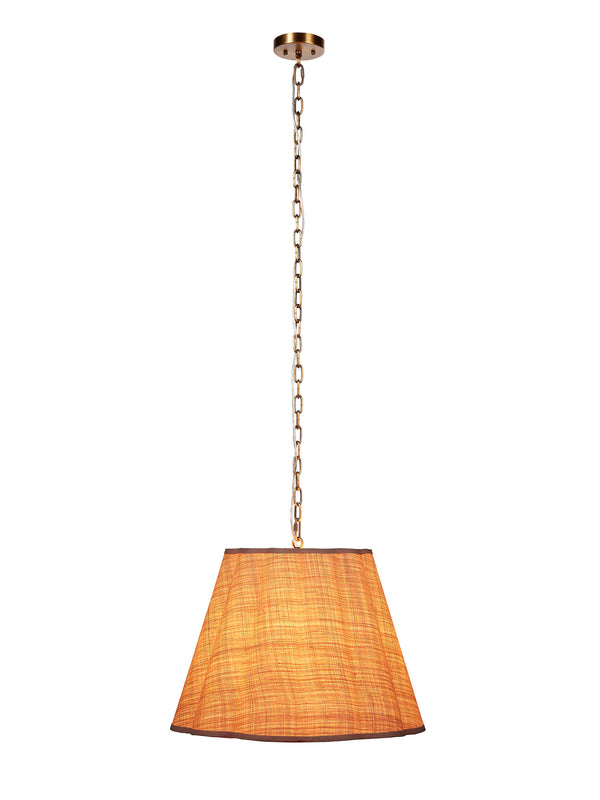 Scalloped 1-Light Pendant, Raffia