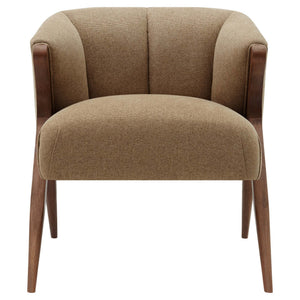 Florence Fabric Accent Chair Brown Legs In Havana Cream