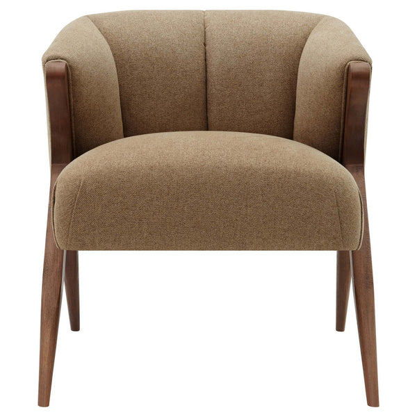 Florence Fabric Accent Chair Brown Legs In Havana Cream