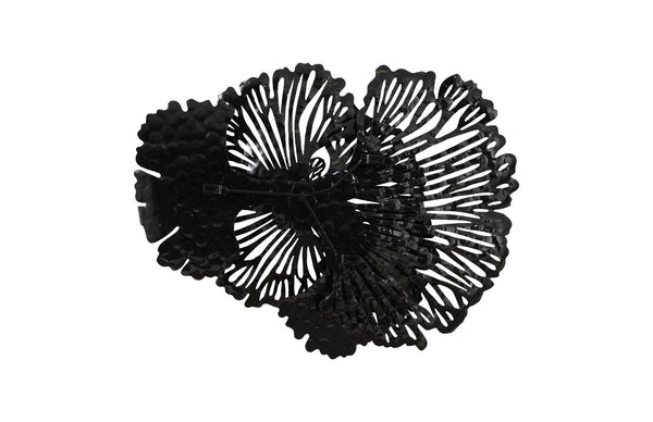 Flower Wall Art, Smallall, Black, Metal