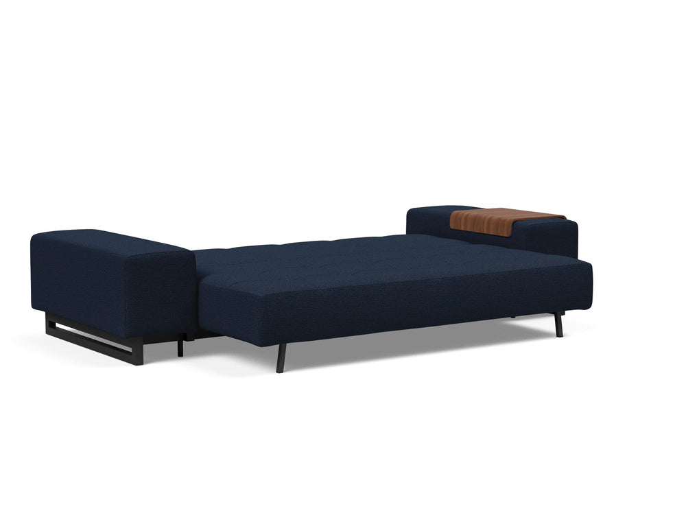 GRAND D.E.L. SLEEPER SOFA in MIXED DANCE BLUE FABRIC WITH Black wood LEGS 528