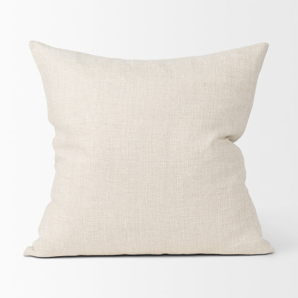 Jacklyn Cream Linen Square Decorative Pillow Cover