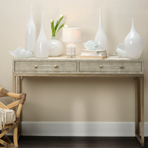 Kain Faux Shagreen Console, Cream